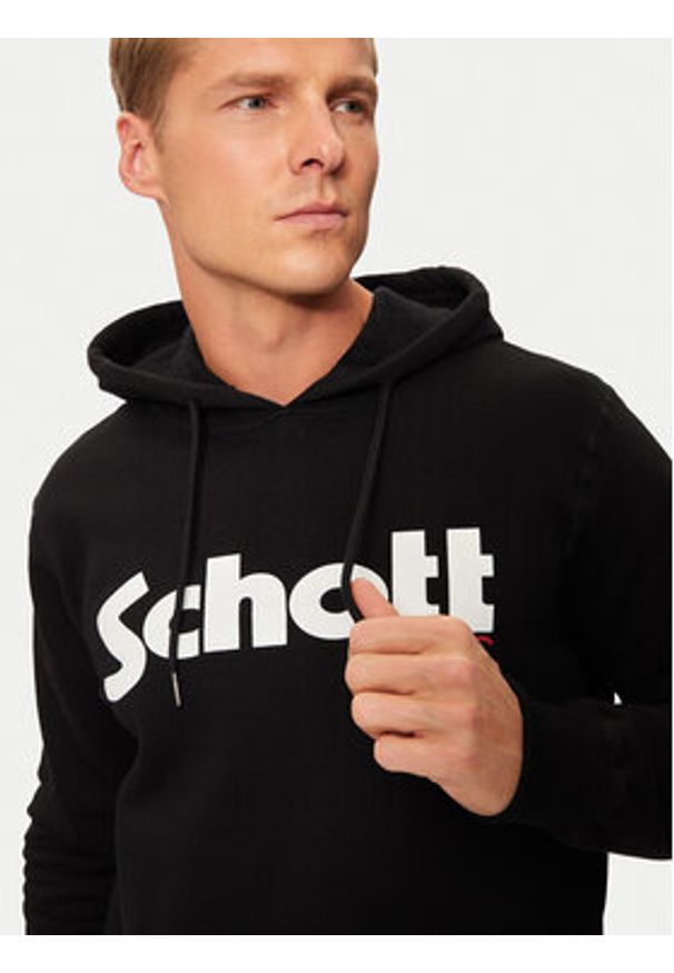 Schott NYC Bluza SWHOOD Czarny Regular Fit. Kolor: czarny. Materiał: bawełna