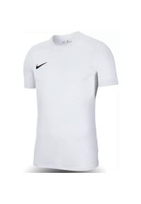 Koszulka do piłki nożnej męska Nike Dry Park VII Dri-Fit. Kolor: biały. Technologia: Dri-Fit (Nike). Sport: piłka nożna