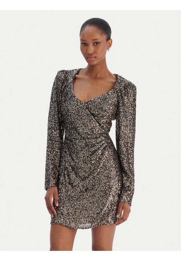 Rinascimento Sukienka koktajlowa CFC0126602003 Srebrny Slim Fit. Kolor: srebrny. Materiał: syntetyk. Styl: wizytowy