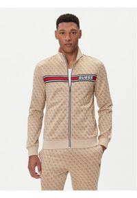 Guess Bluza Z2BQ06 K7122 Beżowy Regular Fit. Kolor: beżowy. Materiał: bawełna