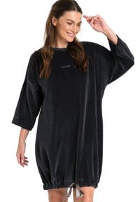 LaLupa - Welurowa sukienka tunika ze ściągaczem na dole. Materiał: welur. Wzór: nadruk. Typ sukienki: proste, oversize #1