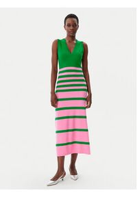 LOLA CASADEMUNT Sukienka dzianinowa LS2516005 Zielony Slim Fit. Kolor: zielony. Materiał: syntetyk, wiskoza #4