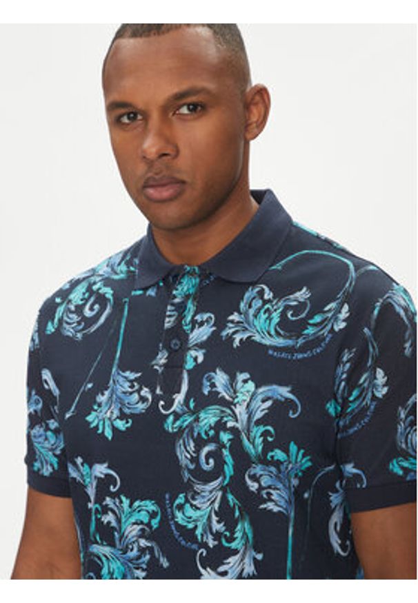 Versace Jeans Couture Polo 78GAG6S0 Granatowy Regular Fit. Typ kołnierza: polo. Kolor: niebieski. Materiał: bawełna