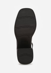 Renee - Czarne Eleganckie Czółenka na Platformie i Słupku Jesivia. Okazja: na spotkanie biznesowe, do pracy. Zapięcie: pasek. Kolor: czarny. Materiał: lakier. Obcas: na platformie. Styl: elegancki. Wysokość obcasa: średni #6