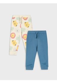 Sinsay - Spodnie dresowe jogger 2 pack - kremowy. Kolor: kremowy. Materiał: dresówka #1