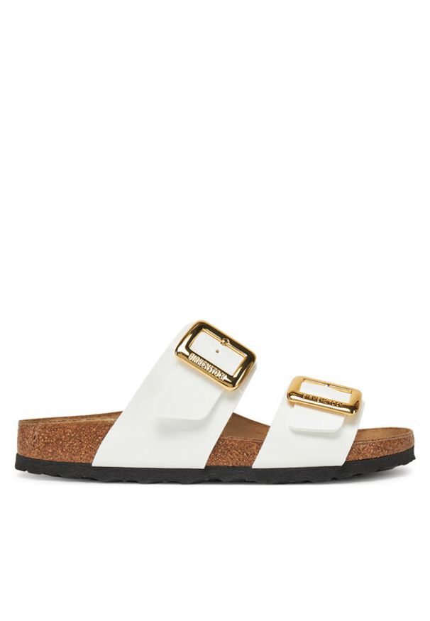 Birkenstock Klapki Sydney Cushion Buckle 1029438 Biały. Kolor: biały. Materiał: skóra