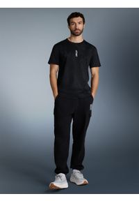 4f - 4F T-shirt regular z nadrukiem męski - czarny M. Okazja: na co dzień. Kolor: czarny. Wzór: nadruk. Styl: casual #1