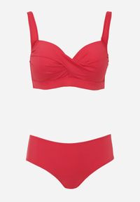 Born2be - Czerwone Bikini Dwuczęściowe Zabudowane na Grubych Ramiączkach z Regulacją Aroaete. Kolekcja: plus size. Kolor: czerwony. Długość: krótkie #3