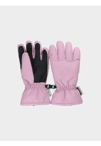4f - 4F Rękawiczki narciarskie dziecięce - różowe L. Kolor: różowy. Materiał: dzianina, tkanina, syntetyk, materiał. Technologia: Thinsulate. Sezon: zima. Sport: narciarstwo #1