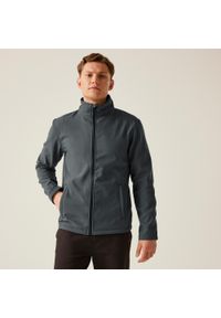 Regatta - Męska kurtka softshell Ablaze z nadrukiem. Kolor: szary. Materiał: softshell. Wzór: nadruk. Sezon: zima, jesień. Sport: turystyka piesza #1