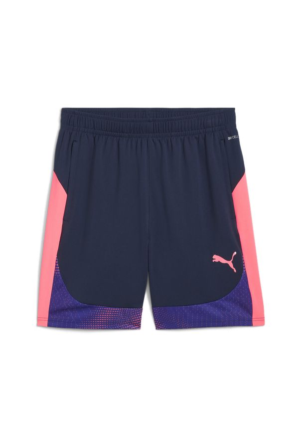Puma - Męskie szorty individualFINAL PUMA Club Navy Dark Amethyst Blue Purple. Kolor: fioletowy, niebieski, wielokolorowy. Materiał: dzianina. Sport: piłka nożna
