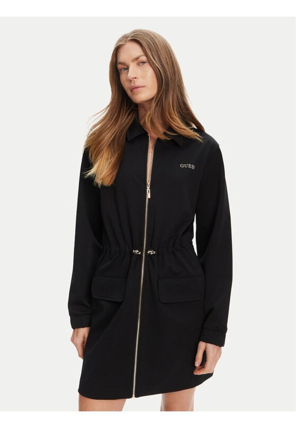 Guess Sukienka codzienna V5YK04 KCX42 Czarny Regular Fit. Okazja: na co dzień. Kolor: czarny. Materiał: syntetyk. Typ sukienki: proste. Styl: casual