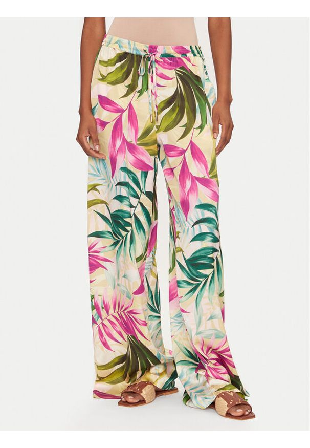 Guess Spodnie palazzo W5GB11 WH9C2 Kolorowy Wide Leg. Materiał: syntetyk. Wzór: kolorowy