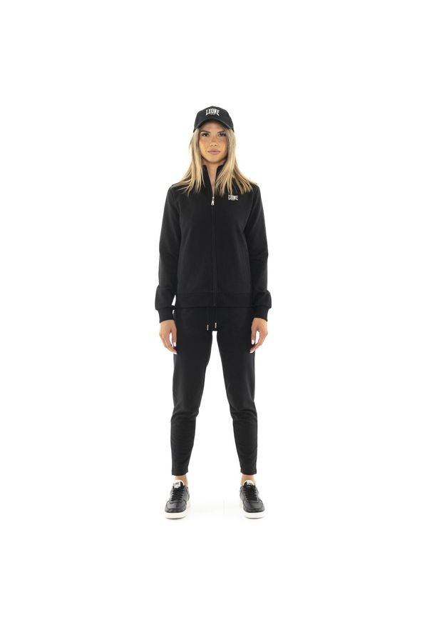 LEONE 1947 APPAREL - Zimowy damski kombinezon zapinany na zamek i kołnierzyk „Silver”. Kolor: czarny. Materiał: dresówka. Sport: fitness