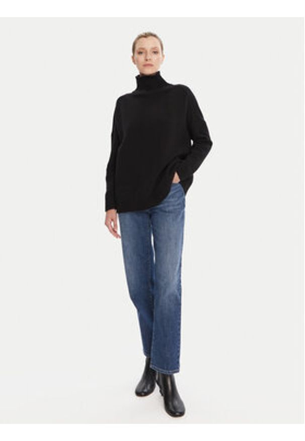 Weekend Max Mara Golf Borgia 2525366112 Czarny Relaxed Fit. Typ kołnierza: golf. Kolor: czarny. Materiał: wełna