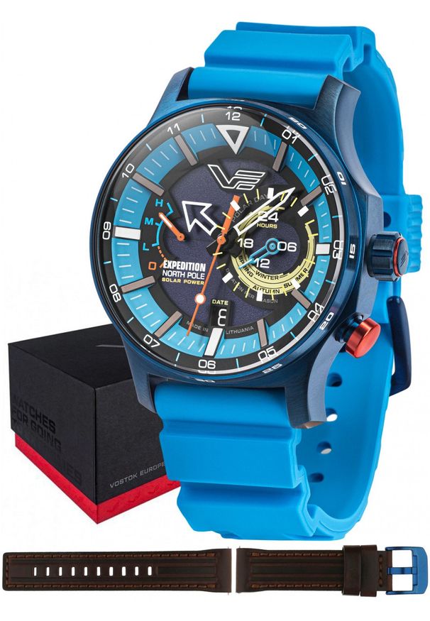 Zegarek męski Vostok Europe VS57-595D736S niebieski. Kolor: niebieski