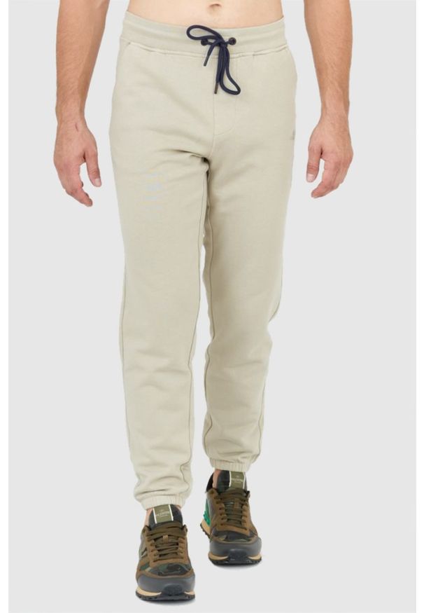 Aeronautica Militare - AERONAUTICA MILITARE Beżowe spodnie męskie dresowe. Kolor: beżowy. Materiał: bawełna