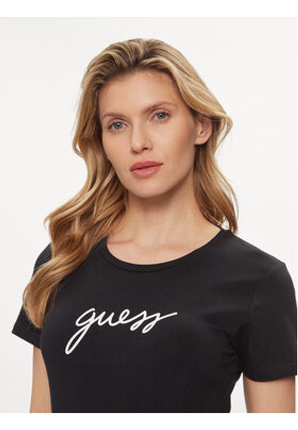 Guess T-Shirt O4RM09 KBBU1 Czarny Regular Fit. Kolor: czarny. Materiał: bawełna