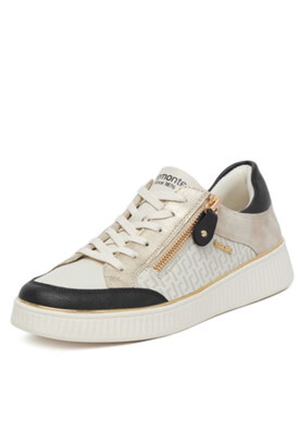 Remonte Sneakersy D2E04-80 Beżowy. Kolor: beżowy. Materiał: syntetyk, materiał