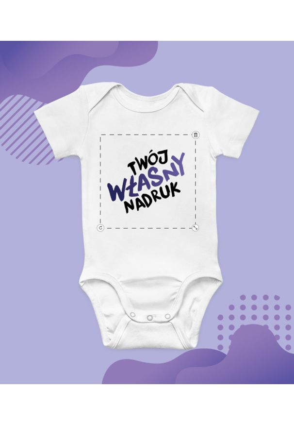 MegaKoszulki - Body z własnym nadrukiem. Materiał: skóra, bawełna, materiał. Wzór: napisy