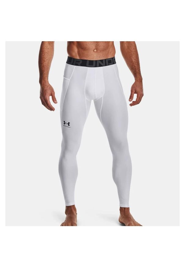 Under Armour - Legginsy termoaktywne męskie UNDER ARMOUR szybkoschnące termiczne. Kolor: biały