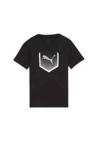 Puma - Młodzieżowa koszulka Active Sports z grafiką PUMA Black. Kolor: czarny. Materiał: guma. Wzór: nadruk. Sport: joga i pilates