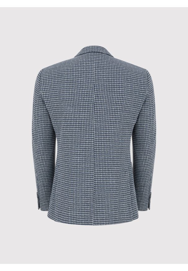 Pako Lorente - PAKO LORENTE – Granatowa marynarka w pepitkę. Kolor: beżowy, niebieski. Materiał: poliester, bawełna