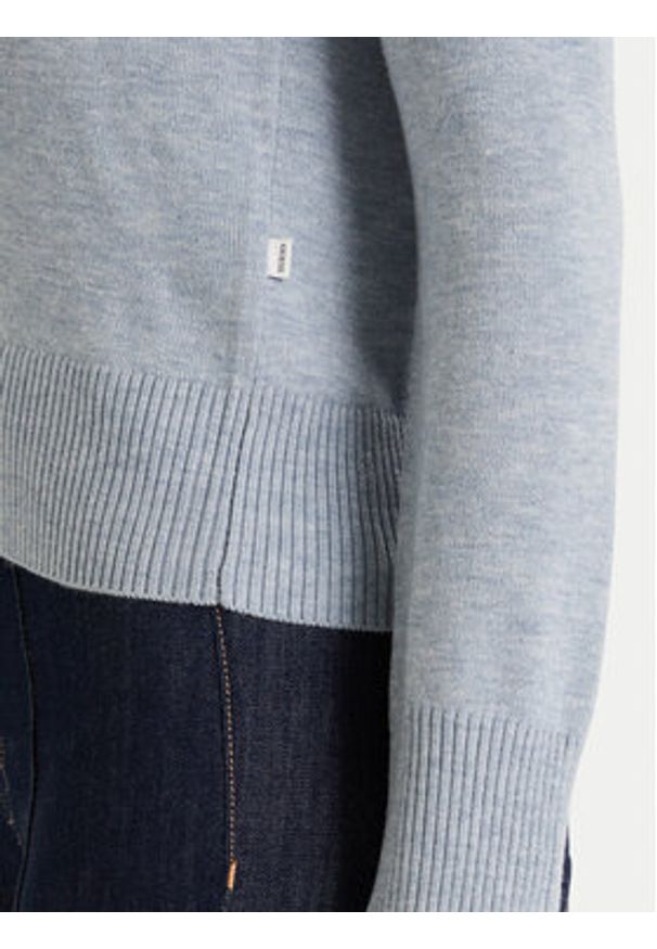 Guess Jeans Sweter W4BR83 Z3HO2 Błękitny Regular Fit. Kolor: niebieski. Materiał: syntetyk