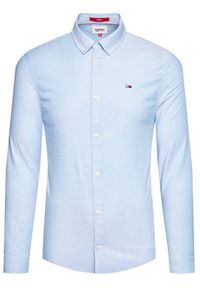 Tommy Jeans Koszula Stretch Oxford DM0DM09594 Błękitny Slim Fit. Kolor: niebieski. Materiał: bawełna
