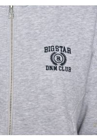 Big-Star - Bluza damska z kapturem rozpinana szara Madelina 901. Typ kołnierza: kaptur. Kolor: szary. Materiał: dresówka, dzianina. Wzór: aplikacja, haft. Styl: sportowy, elegancki #6