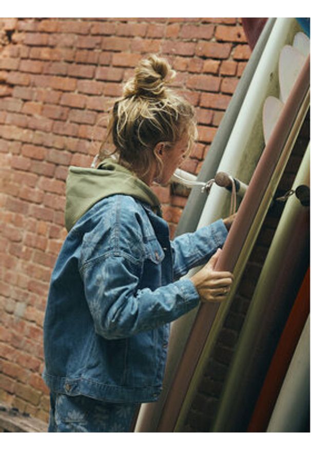 Roxy Kurtka jeansowa Salty Horizon ERJJK03700 Niebieski Regular Fit. Kolor: niebieski. Materiał: bawełna