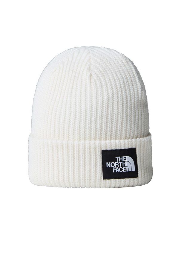 Czapka The North Face Beanie Salty Dog 0A3FJWQLI1 - biała. Kolor: biały. Materiał: akryl, materiał. Wzór: ze splotem, aplikacja. Styl: klasyczny