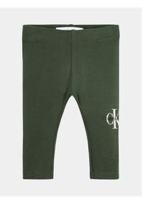 Calvin Klein Jeans Legginsy IN0IN00081 Zielony Slim Fit. Kolor: zielony. Materiał: bawełna