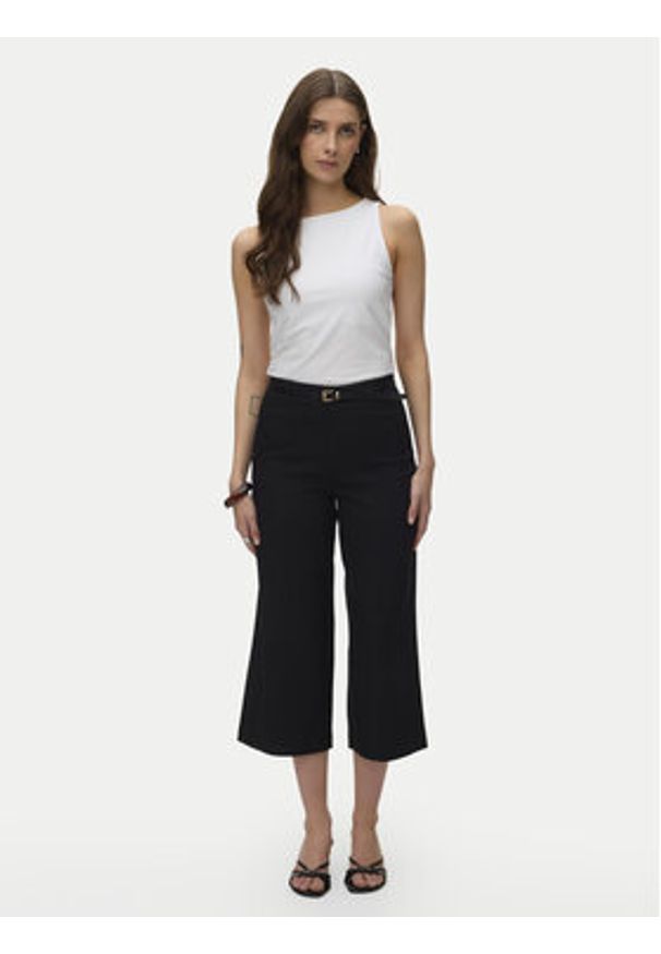 Vero Moda Kuloty Elma 10339926 Czarny Wide Leg. Kolor: czarny. Materiał: syntetyk