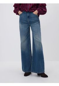 Reserved - Jeansy wide leg z przetarciami - indigo jeans #1