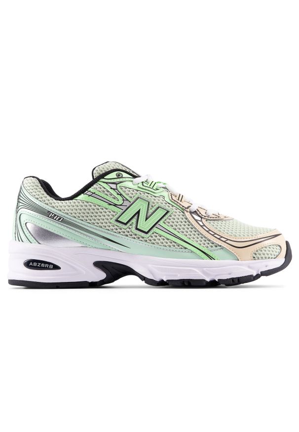 Buty unisex New Balance U740YC2 - miętowe. Kolor: miętowy. Materiał: materiał, syntetyk. Szerokość cholewki: normalna. Sezon: lato. Sport: turystyka piesza