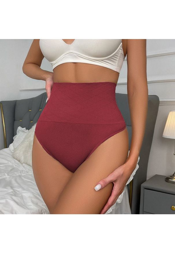Intica - Stringi modelujące brzuch z wysokim stanem Suzannah. Stan: podwyższony. Kolor: czerwony. Materiał: materiał