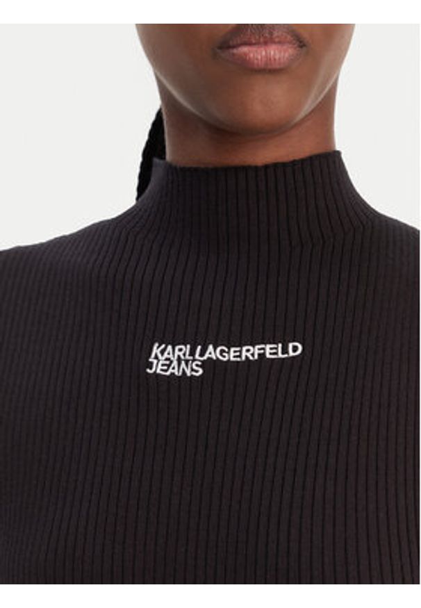 Karl Lagerfeld Jeans Sukienka dzianinowa B1W13041 Czarny Slim Fit. Kolor: czarny. Materiał: syntetyk