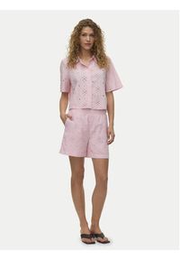 Vero Moda Szorty materiałowe Eliza 10346709 Różowy Regular Fit. Kolor: różowy. Materiał: bawełna #6