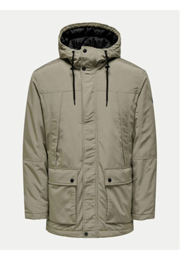 Only & Sons Parka Jayden 22022654 Beżowy Regular Fit. Kolor: beżowy. Materiał: syntetyk