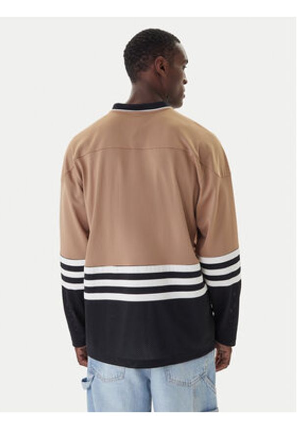 Adidas - adidas Longsleeve JY0251 Beżowy Loose Fit. Kolor: beżowy. Materiał: syntetyk. Długość rękawa: długi rękaw