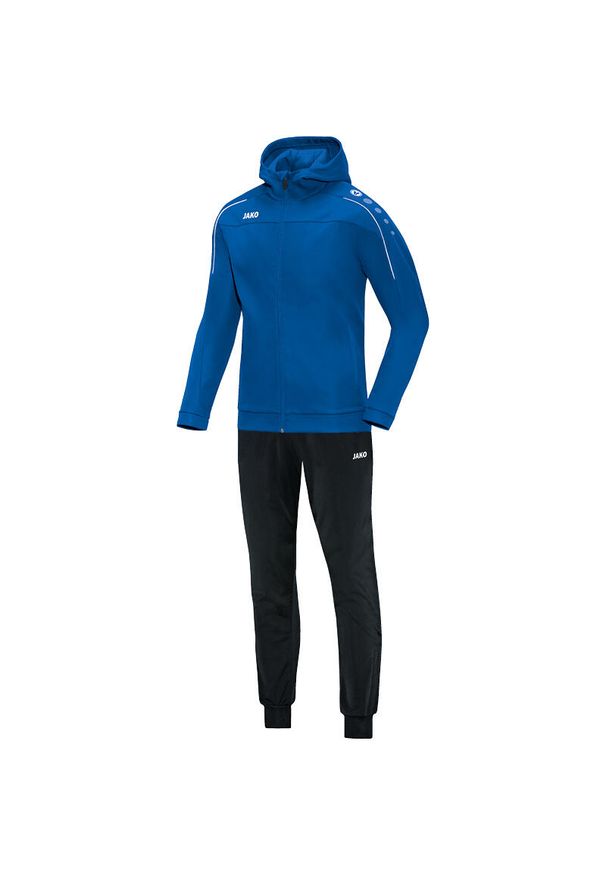 Dres Jako Polyester. Kolor: niebieski. Materiał: dresówka. Sport: piłka nożna