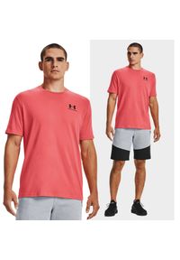 Under Armour - Koszulka fitness męska UNDER ARMOUR Sportstyle z krótkim rękawem. Kolor: różowy. Długość rękawa: krótki rękaw. Długość: krótkie. Sport: fitness