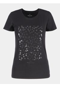 Volcano - Czarna koszulka damska z bawełny organicznej T-JUNGLE. Kolor: czarny. Materiał: bawełna. Długość rękawa: krótki rękaw. Długość: krótkie. Wzór: nadruk. Styl: klasyczny