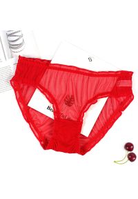 Intica - Majtki z niskim stanem z delikatnego materiału na ciepłe dni Violet. Stan: obniżony. Kolor: czerwony. Materiał: materiał. Długość: długie #1