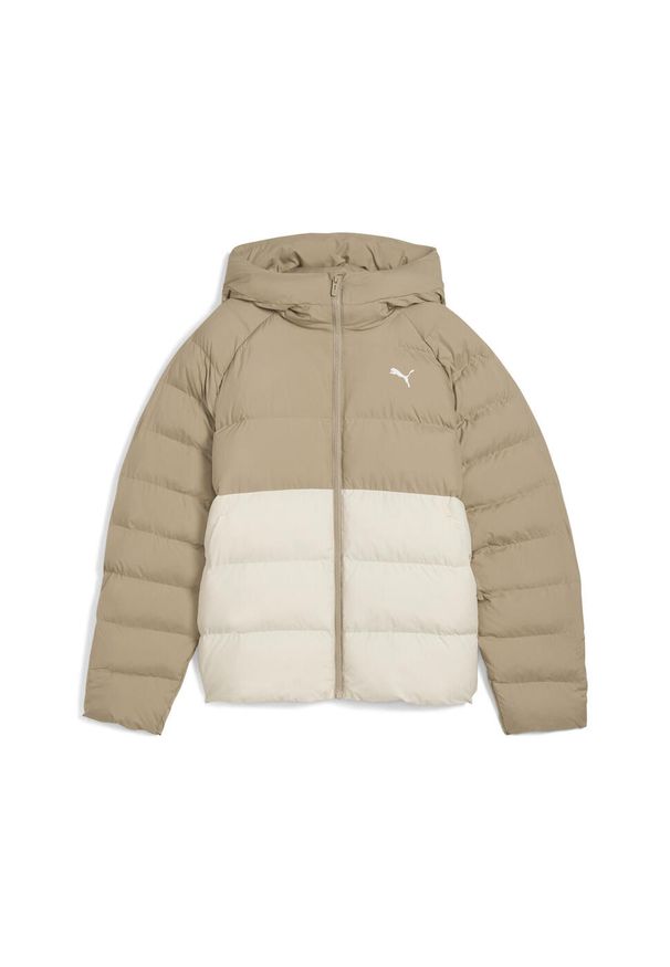 Puma - Damska kurtka z kapturem Mono PUMA Alpine Snow White. Typ kołnierza: kaptur. Kolor: biały. Sport: bieganie