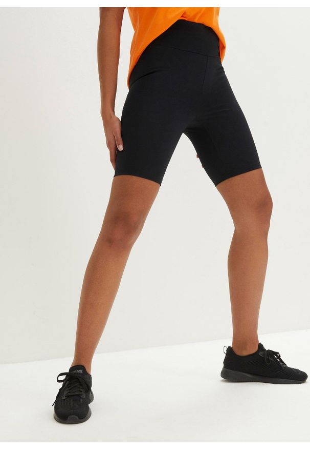 bonprix - Kolarki funkcyjne z krytą kieszonką w talii. Kolor: czarny. Styl: sportowy