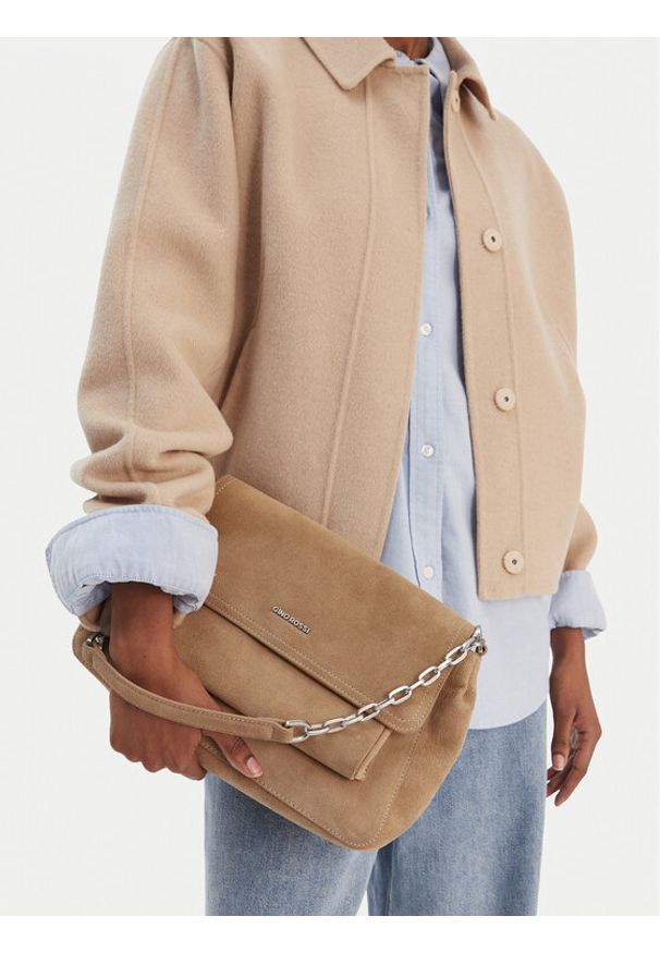 Gino Rossi - GINO ROSSI Torebka EO-LA224-19145 Beżowy. Kolor: beżowy. Materiał: zamszowe, skórzane