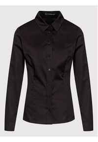 Guess Koszula W2YH41 WAF10 Czarny Slim Fit. Kolor: czarny. Materiał: bawełna
