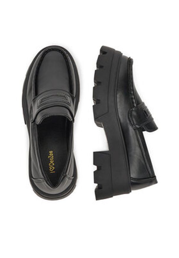 DeeZee Loafersy KX2212004 Czarny. Kolor: czarny. Materiał: skóra